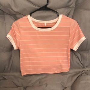 Cute pink and white striped shirt. Worn once.